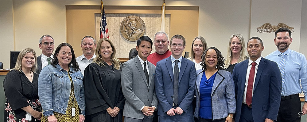 SIU law students pose together during a drug court event