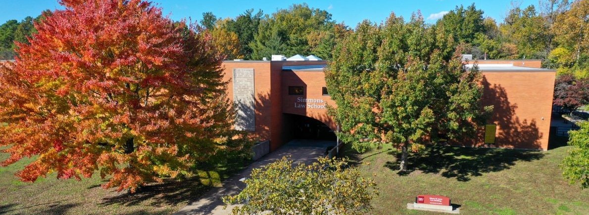 Simmons Law School with Fall Tree