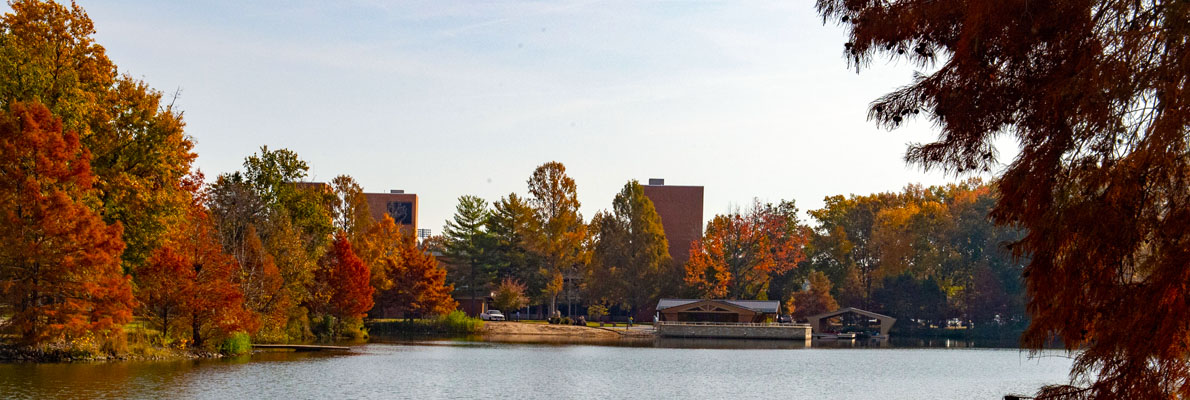 SIU campus lake in fall