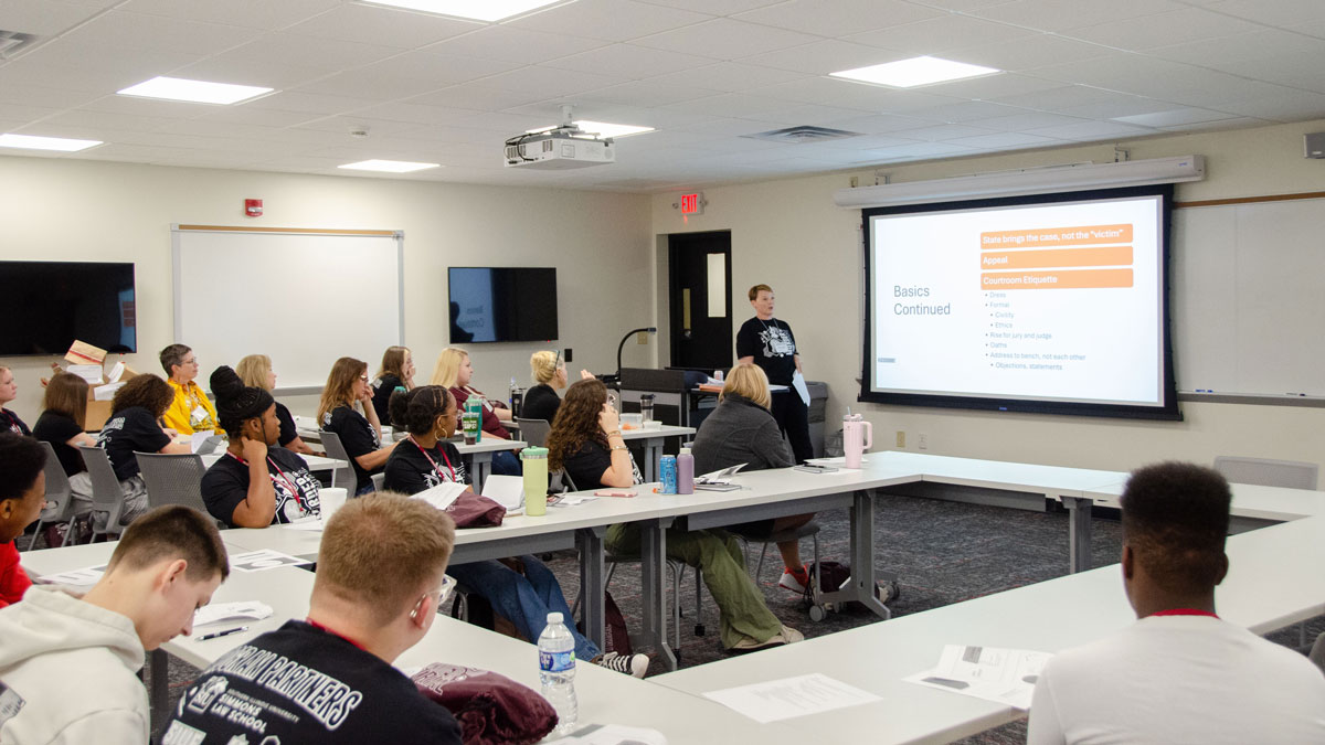 woman teaching class