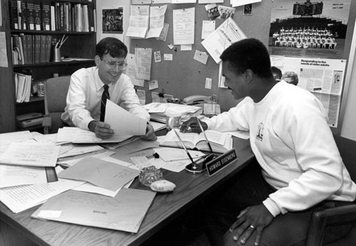 Howard Eisenberg with a student, 1989