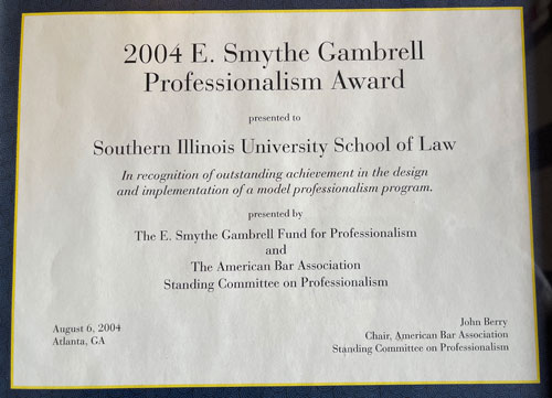 Presentation of the ABA Gambrell Professionalism Award, 2004