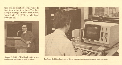 Professor Ted Kionka at a computer